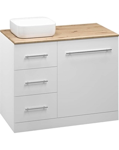 Тумба с раковиной Респект 110 L УТ000010570 Белая Дуб Артизан Misty