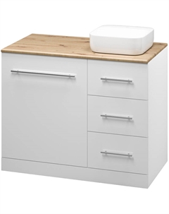 Тумба с раковиной Респект 110 R УТ000010565 Белая Дуб Артизан Misty