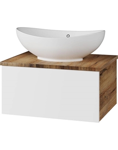 Тумба под раковину Ива 60 П-Ива-01060-951Я подвесная Белая Дуб Вотан Misty