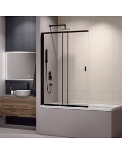 Шторка на ванну Screens SC-40B 100х150 03114010-14 профиль Черный стекло прозрачное Rgw