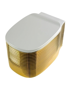 Унитаз Mare 32053 подвесной цвет Золото Белый без сиденья Migliore