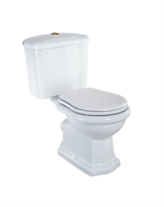 Унитаз компакт Bella 31098 цвет Белый с бачком с кнопкой Золото без сиденья Migliore