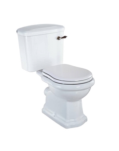 Унитаз компакт Bella 31099 цвет Белый с бачком с ручкой Бронза без сиденья Migliore