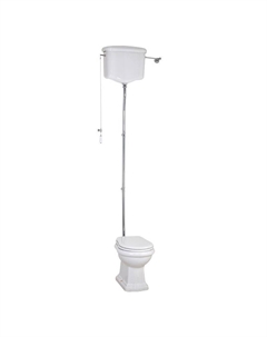 Унитаз Bella 30325 приставной цвет Белый с бачком с цепочкой Хром без сиденья Migliore