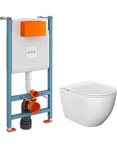 Комплект унитаза с инсталляцией L-Box Mia Round 9873B003-7205 с сиденьем Микролифт Vitra