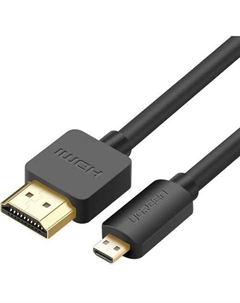 Кабель аудио-видео UGREEN HD127, Micro HDMI (m) - HDMI (m), 1.5м, GOLD, ф/фильтр, черный Ugreen