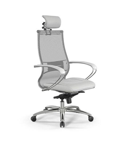 Кресло Samurai SL-2, на колесиках, сетка, белый/черный Метта