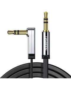 Кабель аудио UGREEN AV119, Jack 3.5 (m) - Jack 3.5 (m) (Г-образный), 3м, ф/фильтр, черный Ugreen