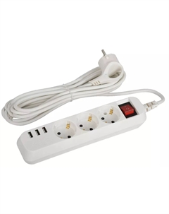 Удлинитель электрический U-3es-5m-USB Б0052902 Era