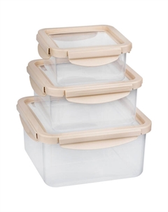 Набор контейнеров Unico 3шт 2,2л, 1,2л, 0,55л квадратный с эластичной крышкой пластик, силик Mallony