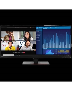 Монитор 34.1" P34w-20 IPS, изогнутый, 3440x1440 (21:9), 300кд/м2, 4 мс, 178°/178°, HDMI, DisplayPort, USB Type-C, USB-Hub, черный (63F2RAT3EU) Lenovo