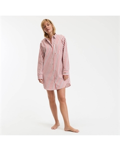 Ночная рубашка из поплина в полоску Signature carola каштановый La redoute collections