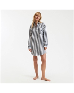 Ночная рубашка из поплина в полоску Signature carola синий La redoute collections