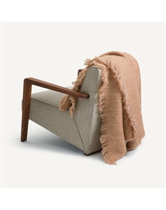 Однотонный плед шерсть и полиамид Mantas бежевый Am.pm.