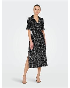 Платье длинное с принтом черный Jdy