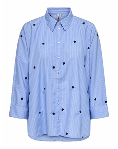 Блузка с принтом сердечки синий Only