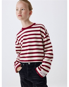 Укороченный лонгслив в полоску для девочек из коллекции ARCHIVE Sela