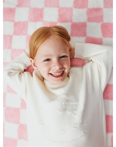 Джемпер оверсайз с принтом Hello Kitty для девочек Sela