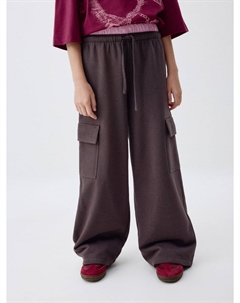 Широкие брюки карго с двойным поясом для девочек Sela