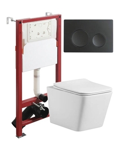 Комплект унитаз подвесной ATI10150+APB144 с микролифтом + инсталляция + кнопка Agger