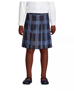 Школьная форма для девочек: юбка в складку с клетчатым рисунком, длина до колена, синий Lands' end
