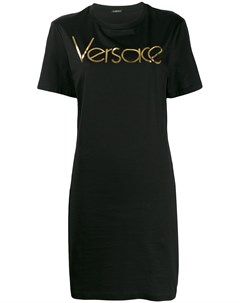 Versace платье футболка с графичным принтом 44 черный Versace