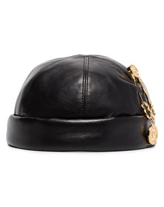 Versace шапка с декоративной булавкой 58 черный Versace
