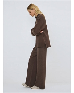 Вязаные широкие брюки, Коричневый Ostin