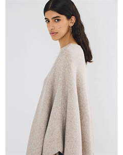 Асимметричное вязаное пончо, Бежевый Ostin