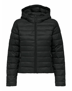 Куртка стеганая короткая с капюшоном черный Only