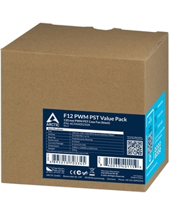 Вентилятор для корпуса F12 PWM PST ACFAN00250A 120x120x25mm, 230 - 1350 rpm, 53CFM, 22.5 dBA, 4-pin PWM Arctic