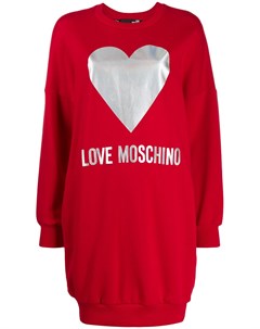Love moschino платье джемпер с логотипом 42 красный Love moschino