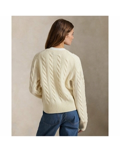 Кардиган вязаний узор - косы шерсть и кашемир бежевый Polo ralph lauren