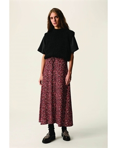 Цветочная юбка-миди ELIZETTE черный Laredoute