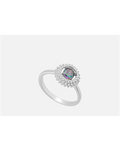 Кольцо серебряное С фианитами круглой формы 18,5 мл Juvedel