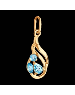 Подвеска из золота с голубыми топазами Sokolov