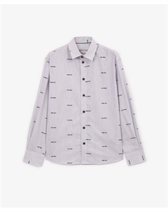 Рубашка с длинным рукавом для мальчика голубая в полоску Gulliver