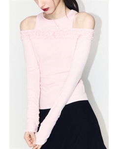 Лонгслив в рубчик с майкой и открытыми плечами Befree