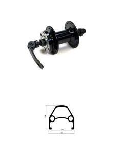 Колесо велосипедное, 27,5", переднее, втулка под дисковый тормоз, эксцентрик, черный, D23-27,5-black-13483 Trix