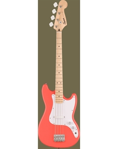 Бас-гитары FENDER Sonic Bronco Bass, Maple Fingerboard, White Pickguard, Tahitian Coral Squier