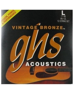 Струны для акустических гитар, металлические VN-12L VINTAGE BRONZE Ghs strings