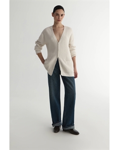 Кардиган из фактурной пряжи молочного цвета 2mood