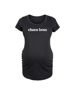 Футболка с принтом «Maternity Chaos Boss», черный Unbranded