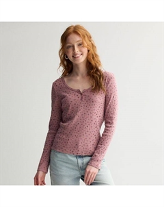Детская вязаная кофта с длинным рукавом и планкой, цвет mauve ditsy Pink republic