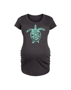 Футболка с принтом "Морская черепаха" для беременных, серый Unbranded