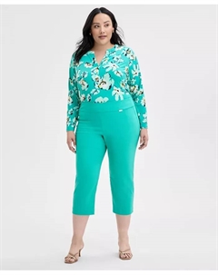 Капри с завышенной талией на резинке больших размеров, зеленый I.n.c. international concepts