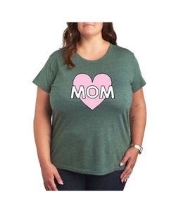 Футболка с принтом "Сердце для мамы" Plus, зеленый Unbranded