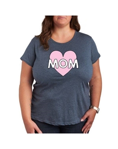 Футболка с принтом "Сердце для мамы" Plus, синий Unbranded