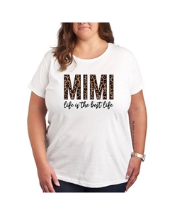 Футболка с принтом "Жизнь в стиле плюс мими — лучшая", белый Unbranded