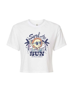 Футболка с принтом «Surf with Sun» для юниоров, белый Unbranded